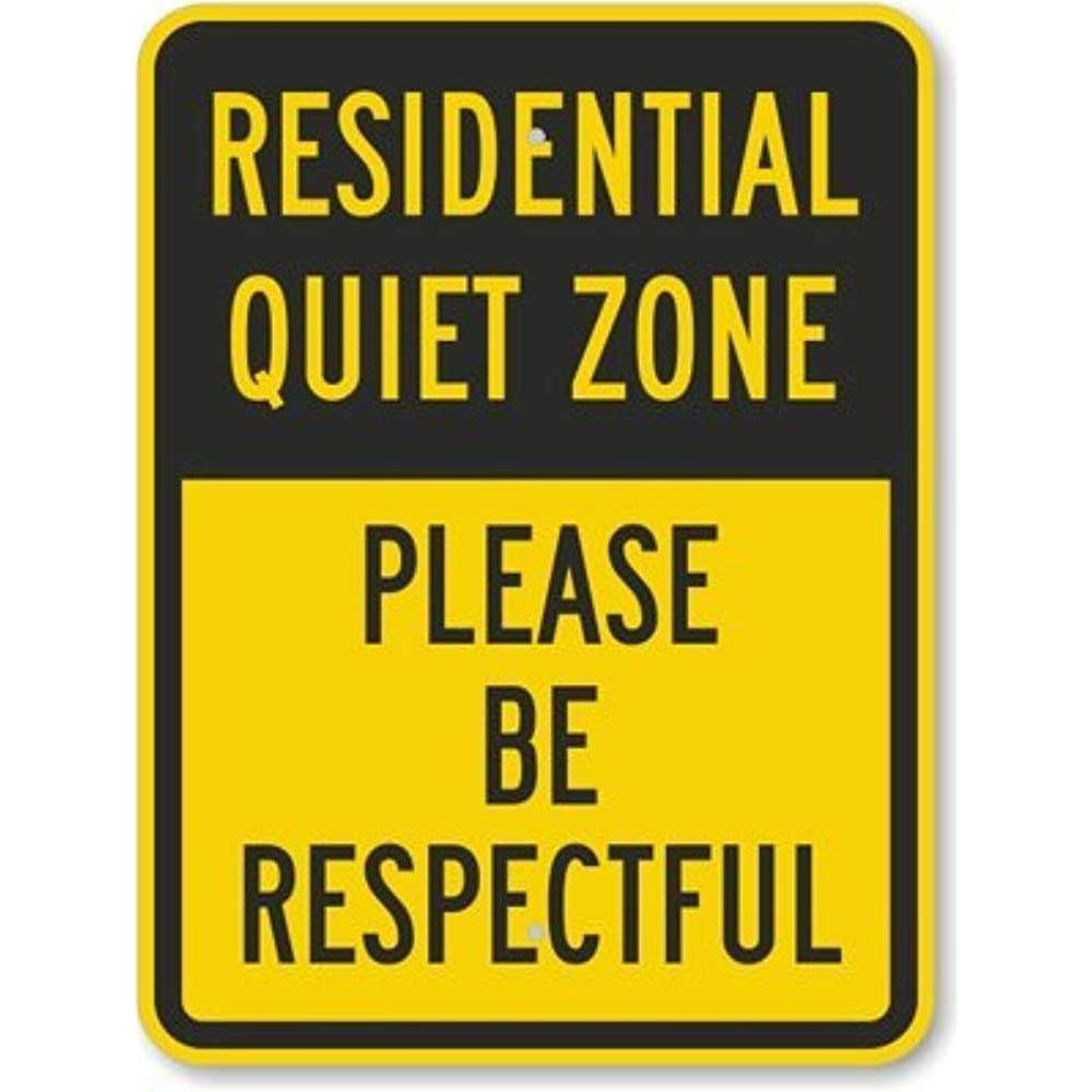 Residential Quiet Zone - ป้ายโปรดเป็นเคารพ, 12" x 18"