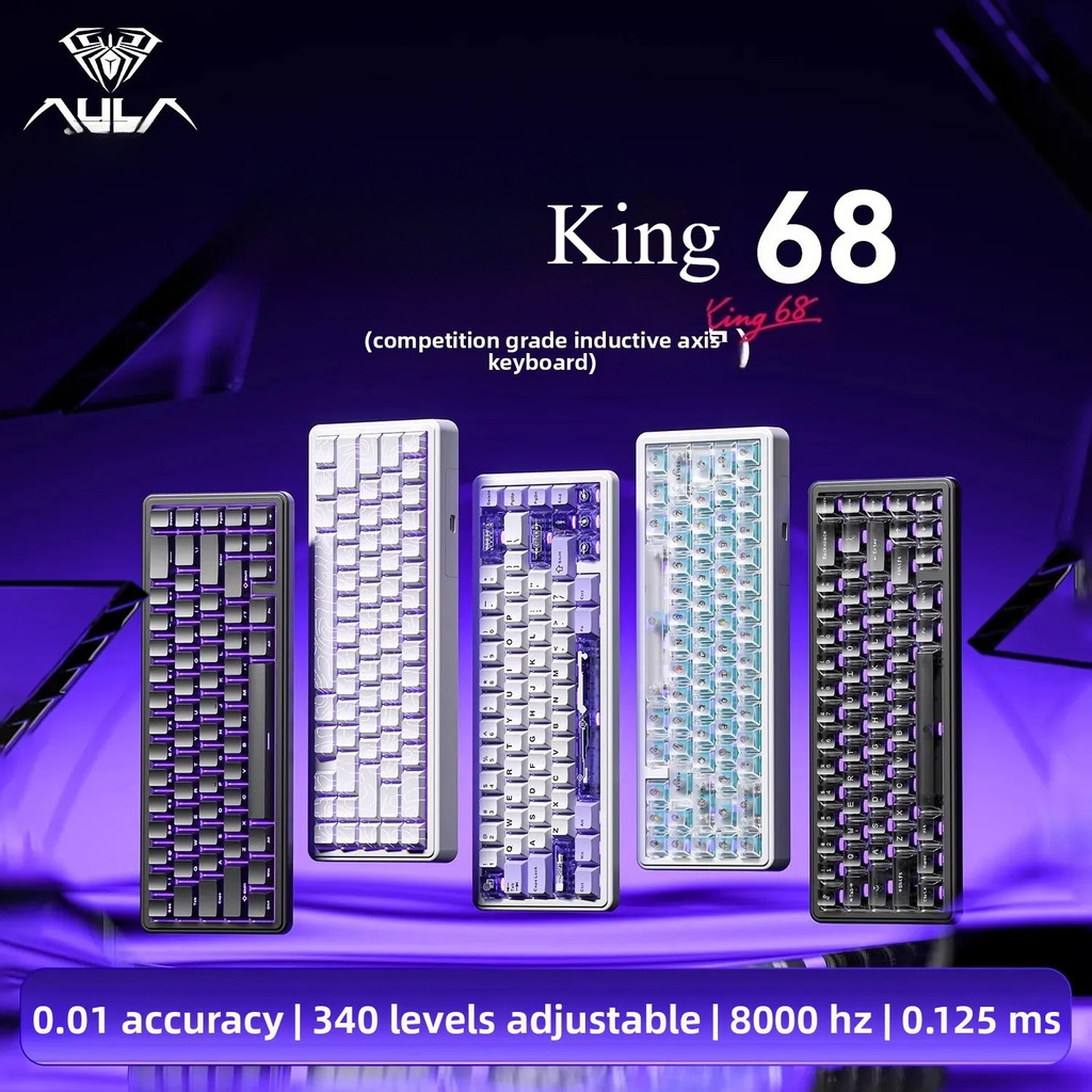 AULA King68 Magnetic Switch Mechanical Keyboard 8K Polling Rate 0.01 มม.RT 0.125ms Low Latency Espor