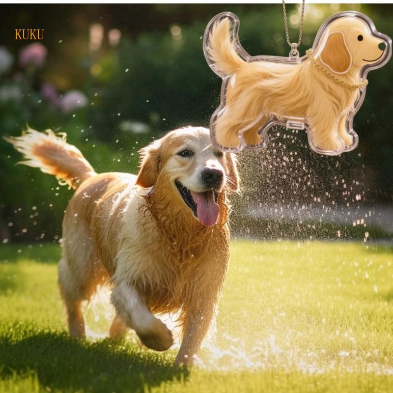 KU* Pet Hair Memorial Keepsakes Dog Shape Furs Collector Storage จี้พวงกุญแจ
