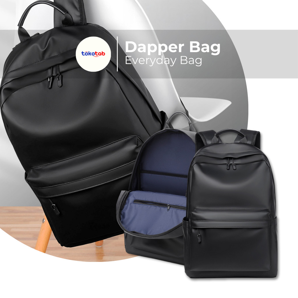 Tokotab - Dapper Bag กระเป๋าเป้สะพายหลังแล็ปท็อปผู้ชายหนัง PU กันน้ํากระเป๋าเป้สะพายหลังพรีเมี่ยมโรง