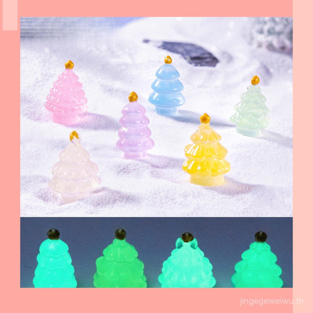 [JIN] 3 Micro Landscape Creative Luminous Christmas Tree Snow Landscape diy Miniature เครื่องประดับ