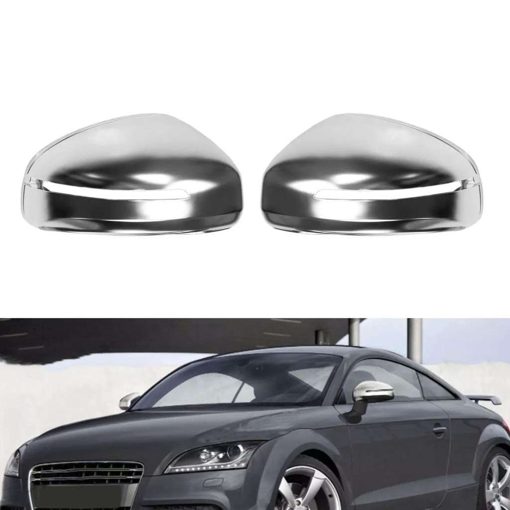 2PCS Matt Chrome รถด้านหลังกระจกมองหลังสําหรับ Audi TT TTS MK2 8J TTRS R8 2007 2008 2009 -2014