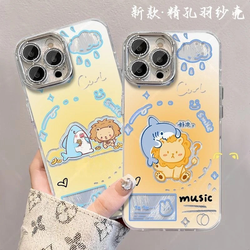 เวลาจํากัดการ์ตูน Shatou Son Yingsha King Chukan รุ่น Q คู่เคสโทรศัพท์สําหรับ Iphone 17 16 15 14 Pro