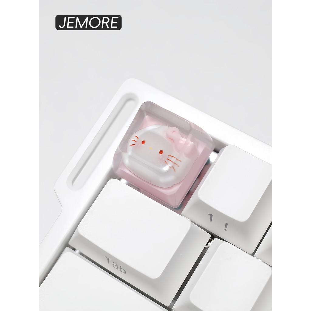 keycap คีย์แคป Kitty Kitty Kitty Keycap Single Resin Epoxy Cross Port Mechanical Keyboard น่ารักที่ไ