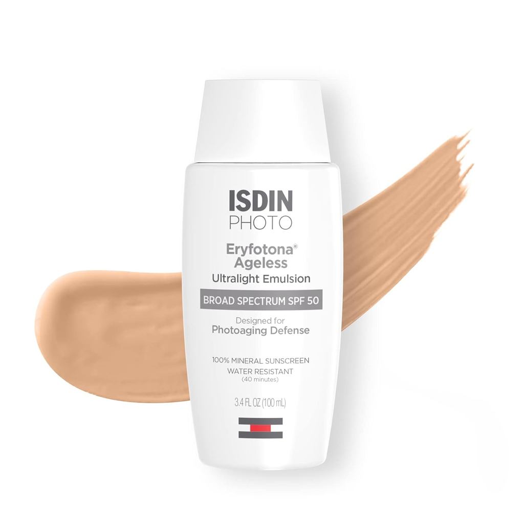ISDIN Eryfotona Ageless Sunscreen Zinc Oxide และครีมกันแดด Mineral Tinted 100% SPF 50+