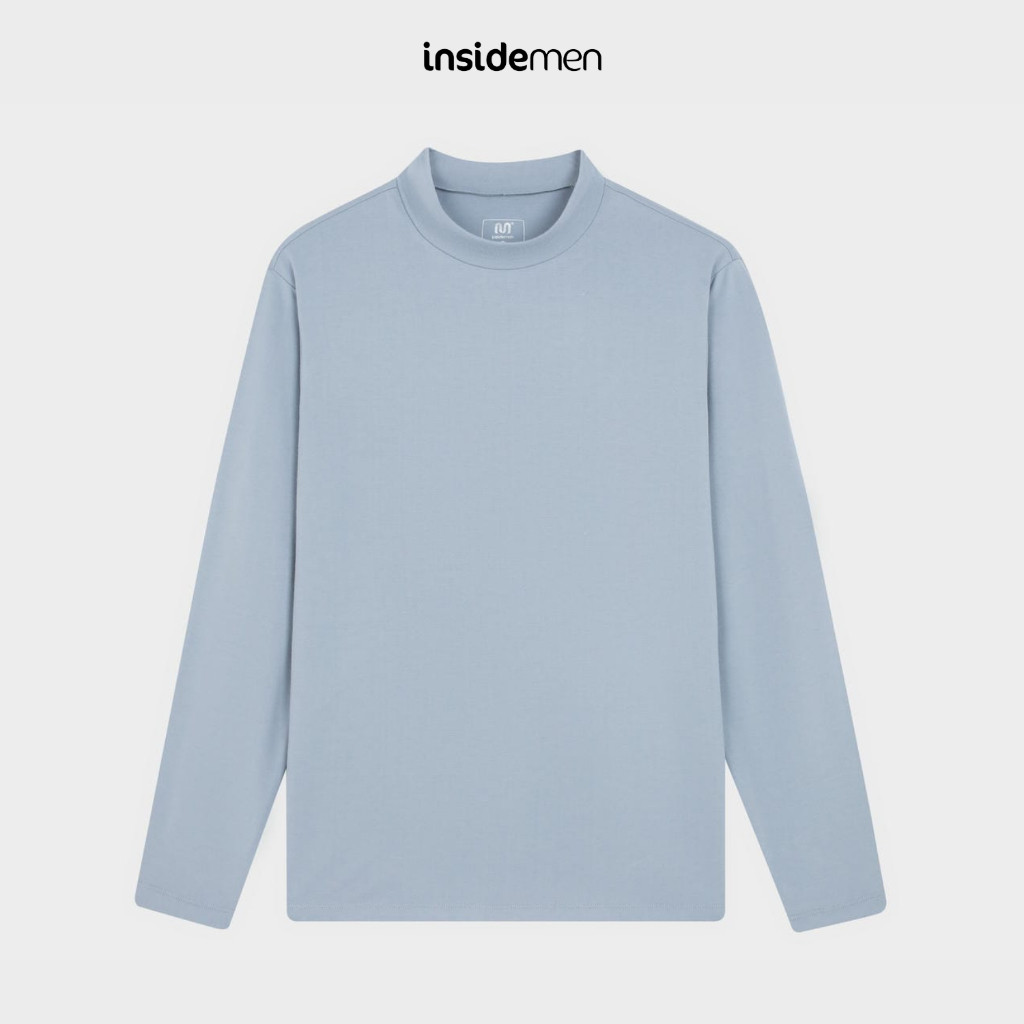 [ใหม่] เสื้อยืดกันความร้อนผู้ชาย Insidemen เสื้อกันความร้อนคอปกสูง สีเทา 2 นิ้ว ให้ความอบอุ่นได้ดี ก