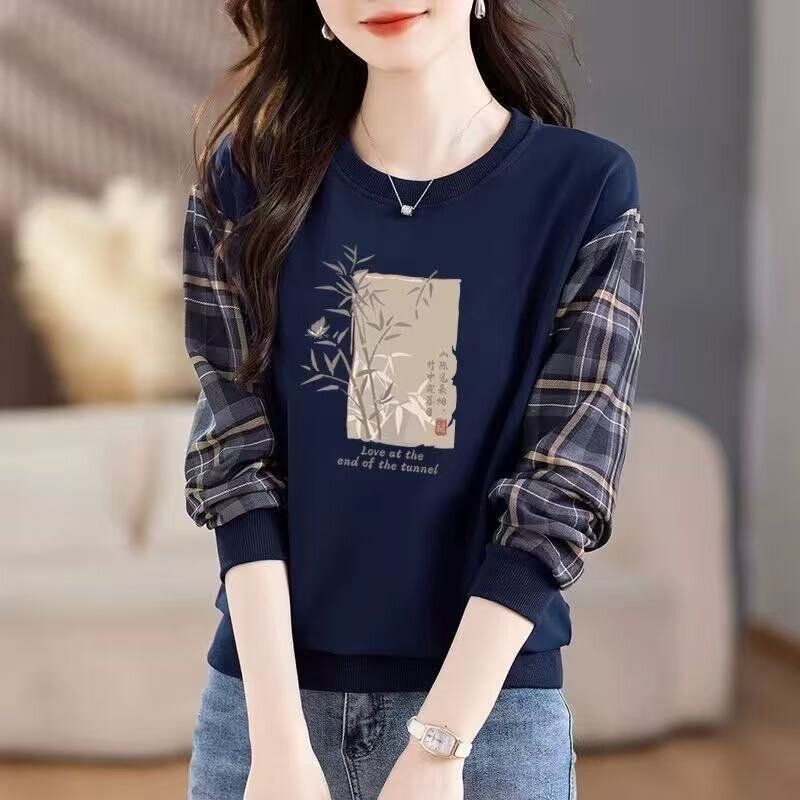 ชุดกันหนาวสำหรับผู้หญิง พร้อมหมวกและสร้อยคอมินิมอล พิมพ์ลาย แขนยาว ใส่สบายและสลีม핏