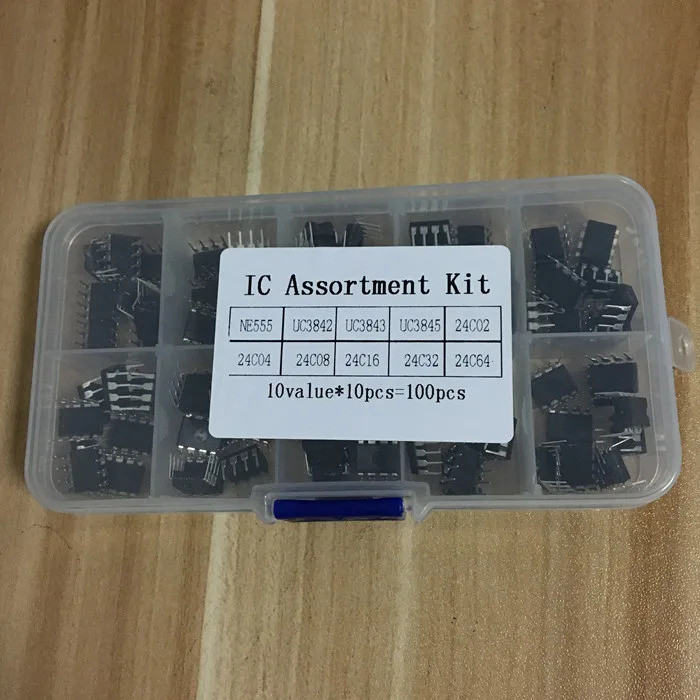 100 ชิ้น/ล็อตทั่วไปใช้ DIP IC ชุด NE555 UC3842 UC3843 UC3845 24C02 24C04 24C08 24C16 24C32 24C64 DIP