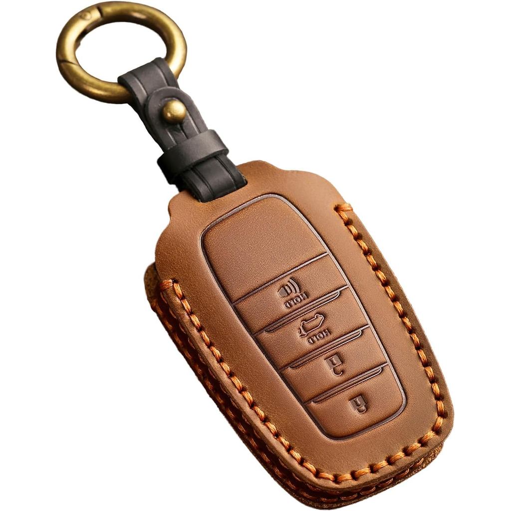 EASYANT for Toyota Tundra Leather Key Fob Cover, Key Fob Case for Toyota Tundra Sequoia Sienna 2021-