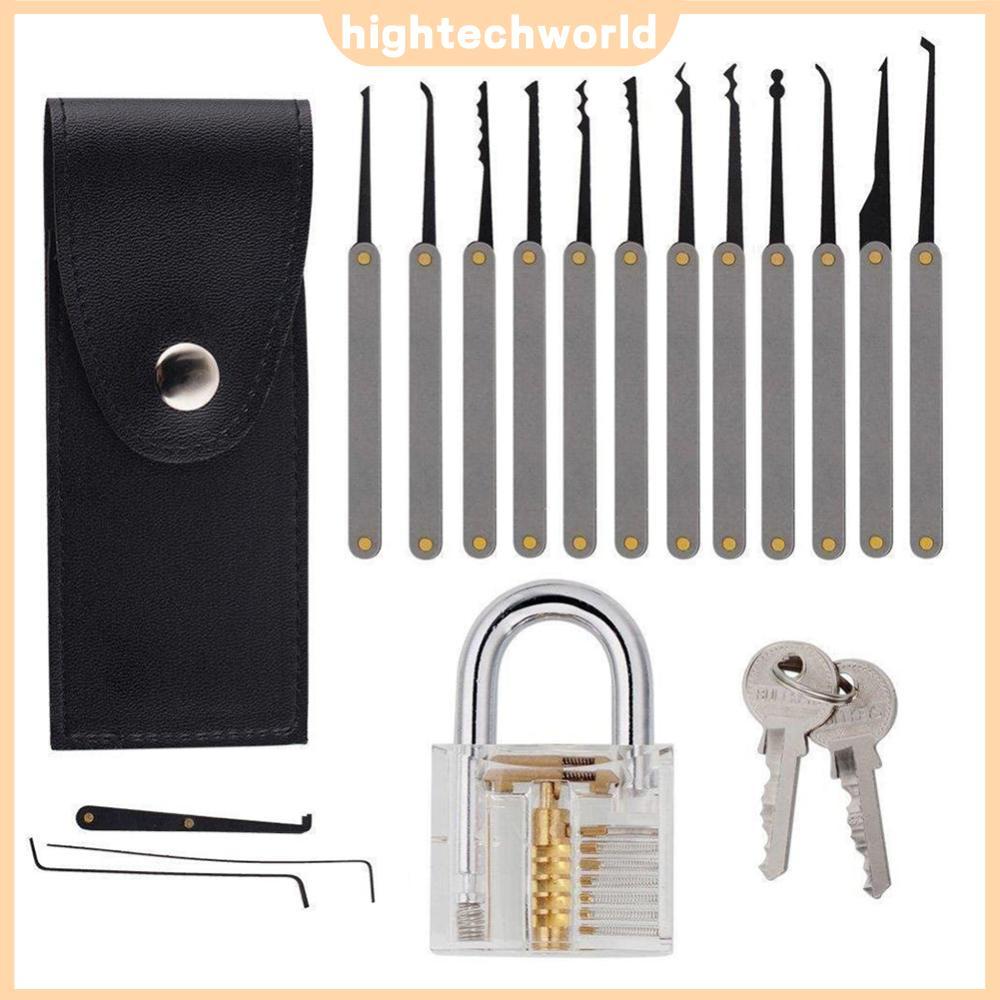 ⚡24ชม.⚡17 ชิ้น Professional Lock Pick Set มัลติฟังก์ชั่นไม่มีล็อคปลดล็อค Extractor Pick Key ชุดเครื่