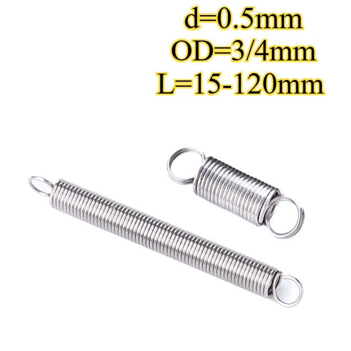 สปริงดึง / สปริงแรงดึง  สแตนเลส304 SUS304 d=0.5mm,OD=3/4mm,L=15~120mm 【BQ-MB-1】 - รูปที่ 3