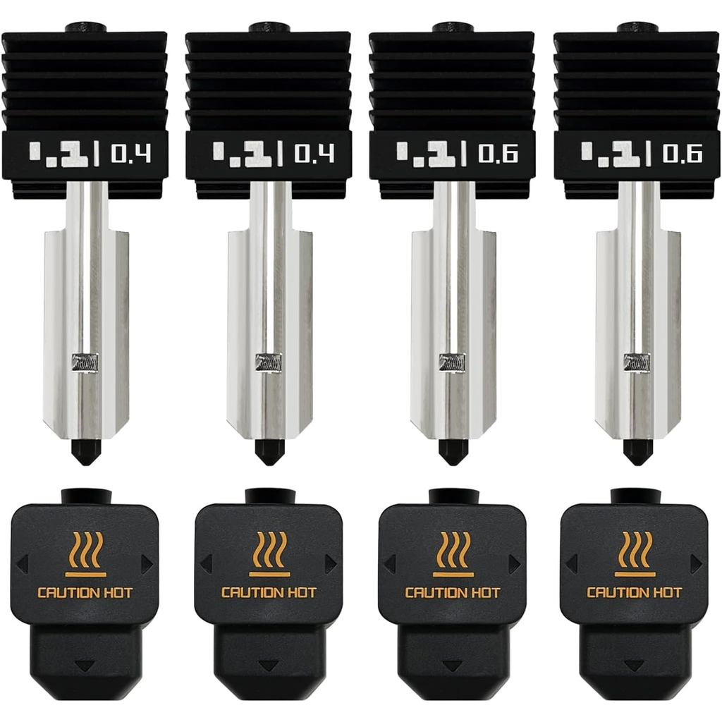 2PK 0.4MM+2PK 0.6MM P2S/H2D/H2S Hotend Hot End for Bambu Lab H2D/A1 Series Extruder Hotend Replaceme