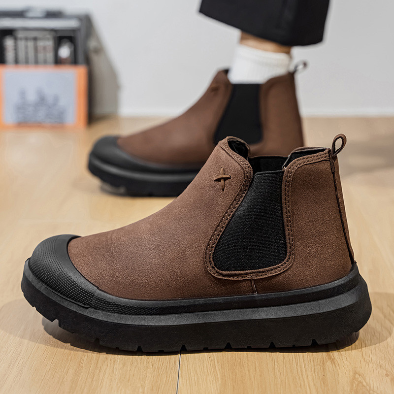 Mens Martins Boots Slip On Chelsea Fashion Casual Ankle Boots