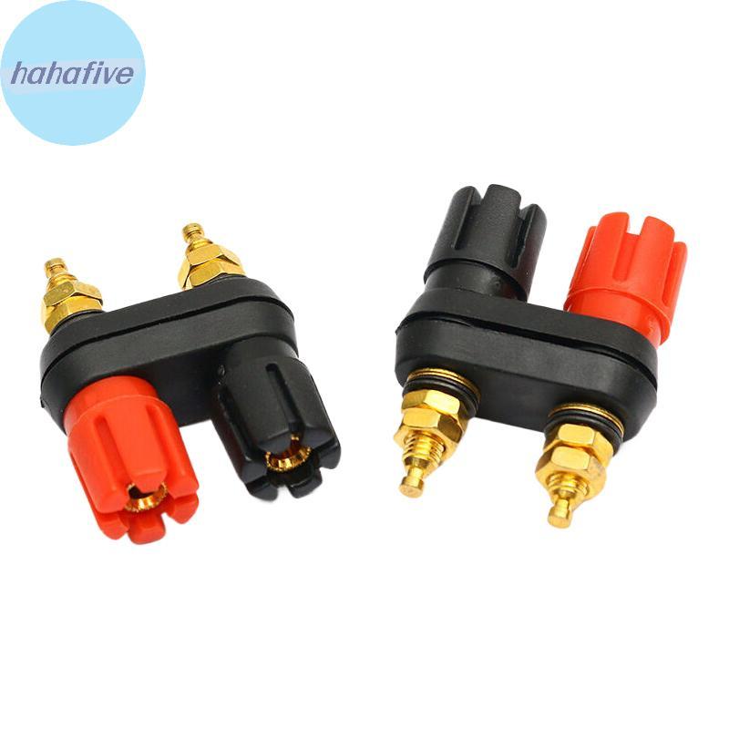 HAHA ลําโพง Banana Plug Terminal Connector Banana Socket Dual Female Banana Plug สําหรับลําโพงเครื่อ