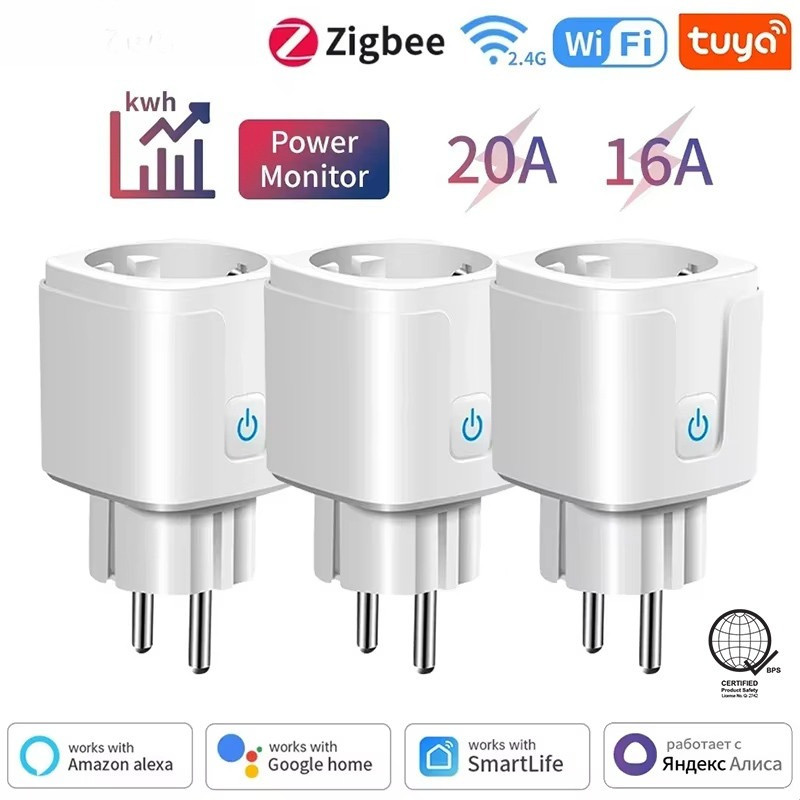 【2 ระบบใน 1】ปลั๊กอัจฉริยะ Tuya WiFi 16A/20A | ควบคุมเสียง Alexa/Google ตั้งเวลาได้ ใช้ได้ทุกบ้าน พร้อมส่ง เก็บเงิ