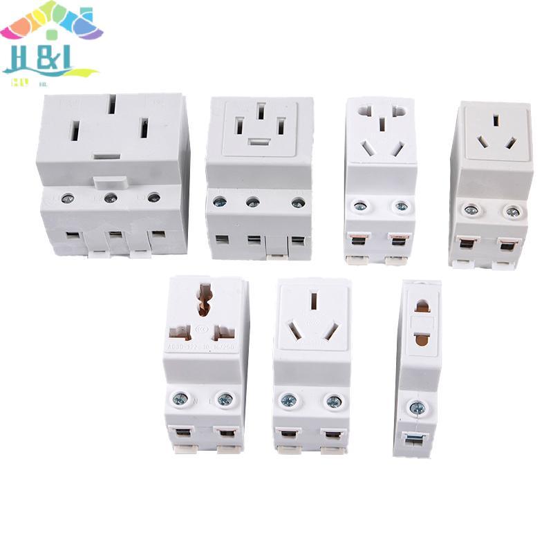 H&L พ.ย. AC30 EU และ AU ประเภท 35 มม.DIN Rail Mount AC Power 10A 16A 25A 250V 440V 2/3/4/5 Pin Plug 