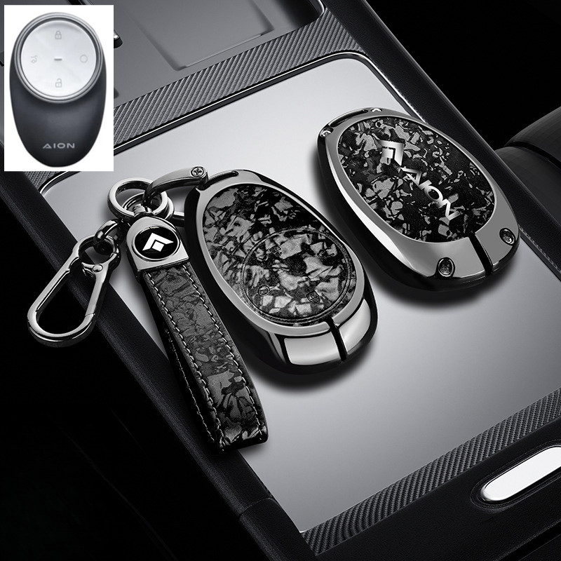 โลหะผสมฝาครอบรถพวงกุญแจสําหรับ AION V AION RT AION UT Velociraptor AION Y PLUS GAC 2025 Key Holder ป