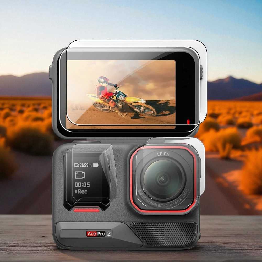 FARAJI ฟิล์มกันรอยกระจกนิรภัย 2.5D Curve Insta360 Ace Pro2 - FR-26