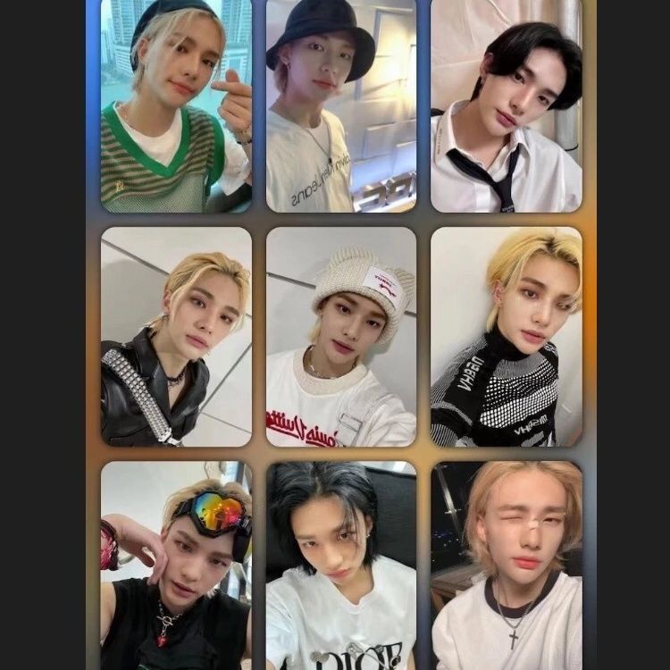 Straykids ชุดการ์ดเซลฟี่ Elk Hyunjin Hyunjin 9 ชิ้น
