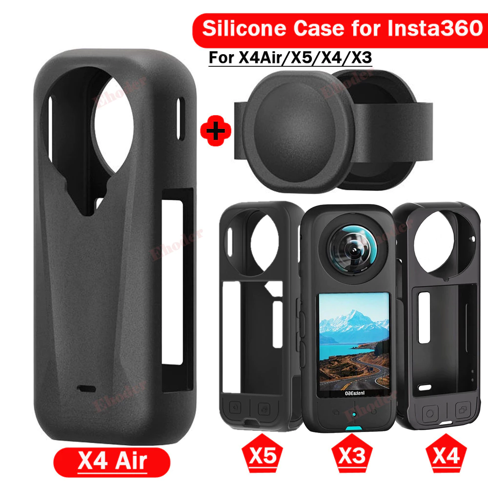ปลอกสําหรับ Insta360 X4 Air X5 X3 X4Air เคสซิลิโคนสําหรับ insta360X5 360X4 360X3 กันกระแทกปกหลัง Anti-Lost Anti-scratch Protector กล้องอุปกรณ์เสริม