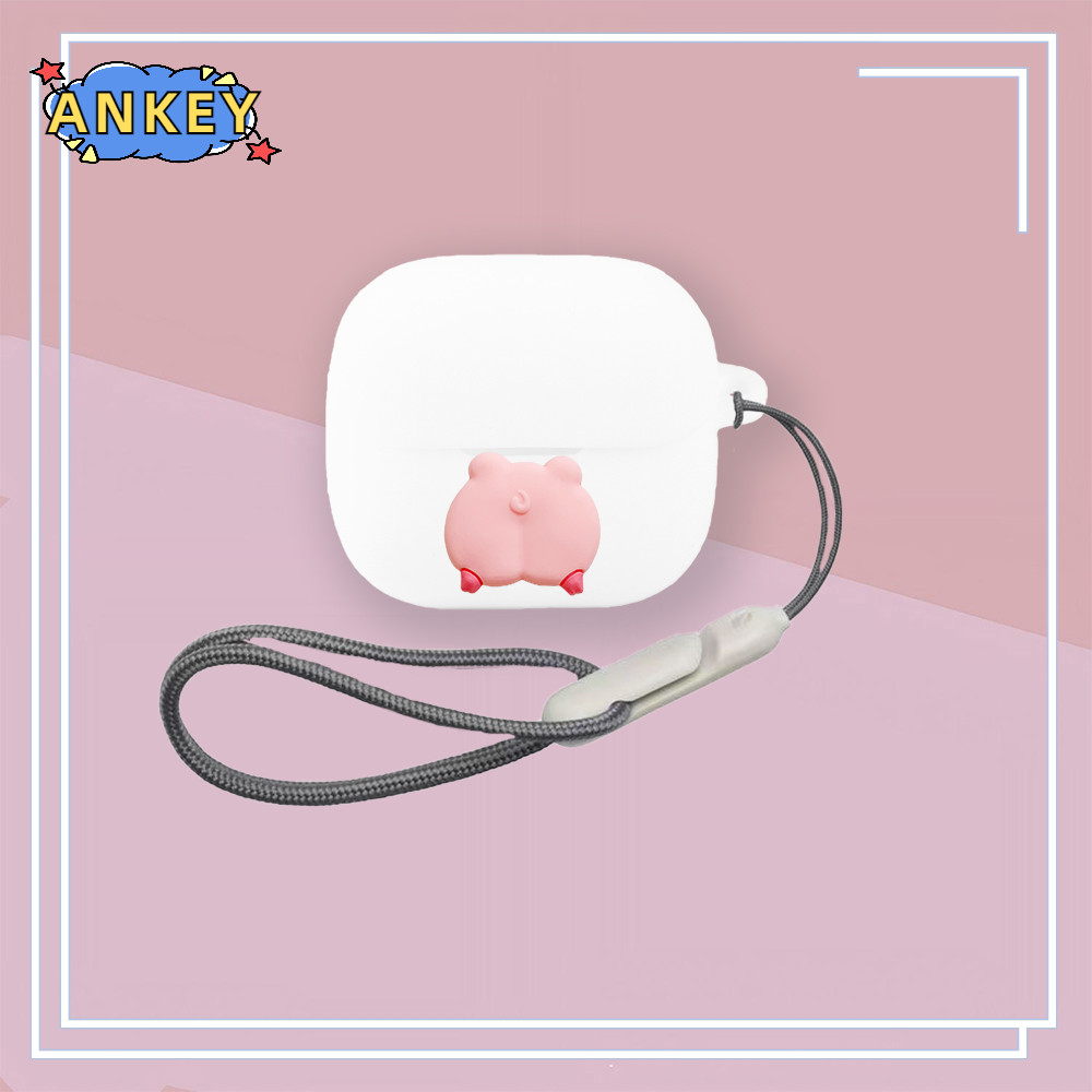 for Baseus Bass BP1 NC EP10 NC Case Earphones Premium Silicone lovely pink pig Cartoon Pattern Cover