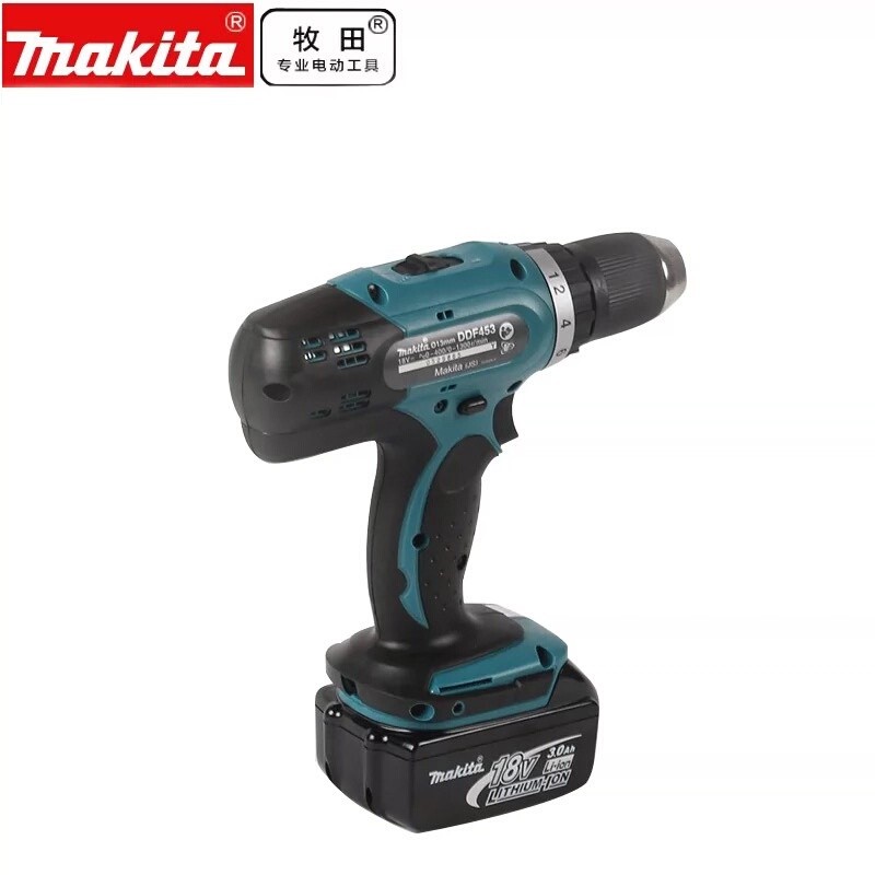 Makita Makita สว่านแบบชาร์จไฟได้ DDF453/DHP453 แบตเตอรี่ลิเธียม 18V พร้อม