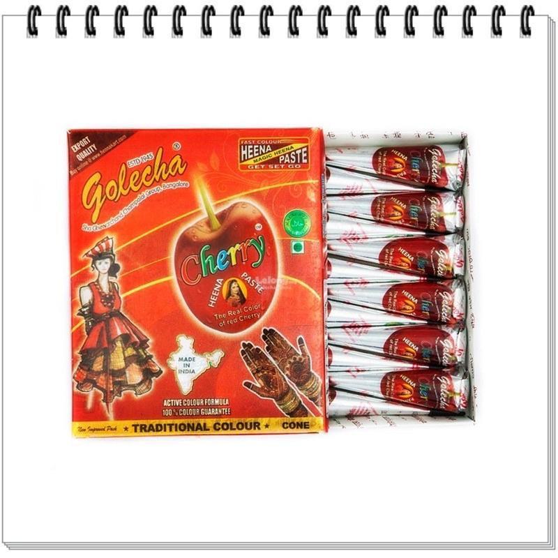 [12 ชิ้น] Golecha Cherry Henna Kon Golecha Cherry/Merah Hal Inai