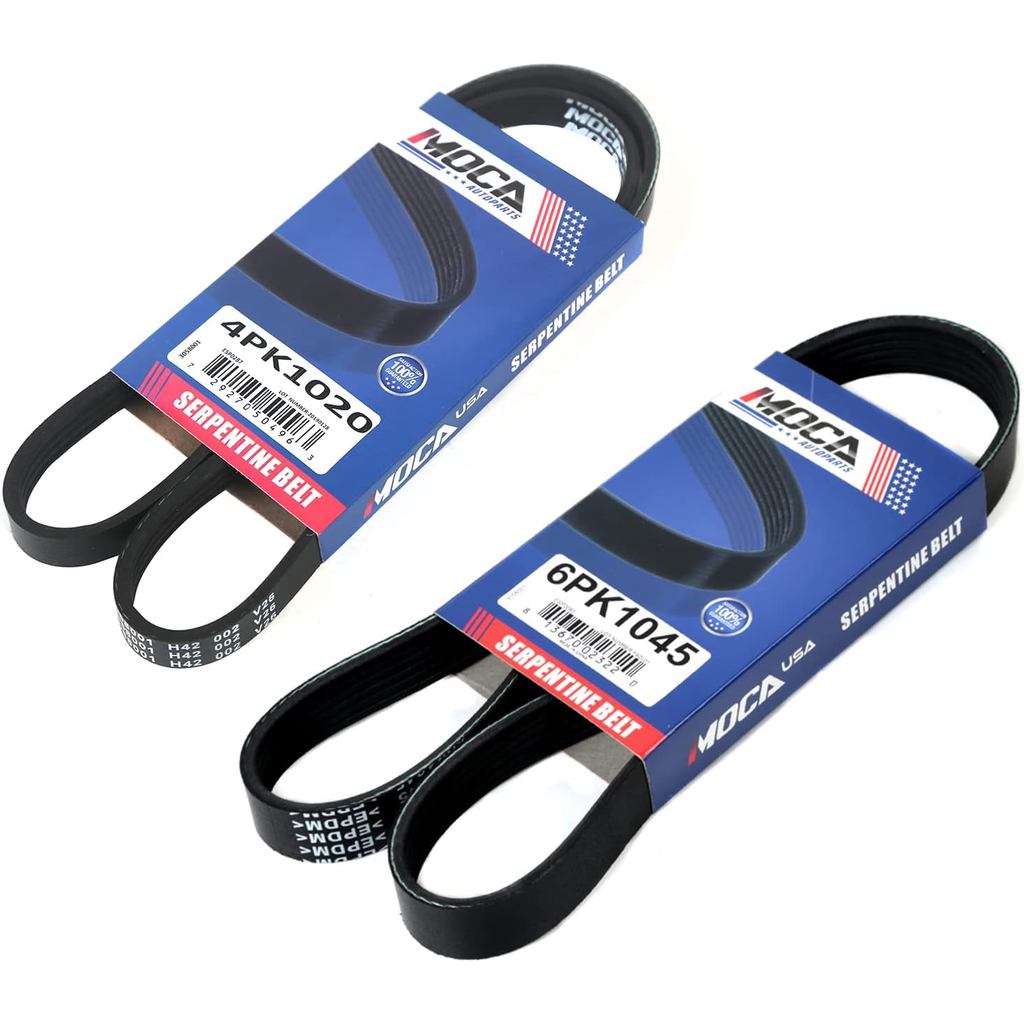 MOCA 5PK940 & 5PK1365 2 ชิ้น EPDM Serpentine เข็มขัดเหมาะกับ 2000-2005 สําหรับ Mitsubishi Eclipse 2.