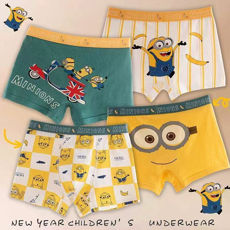 กางเกงบ็อกเซอร์ลายการ์ตูนสำหรับเด็กผู้ชาย อายุ 3-14 ปี