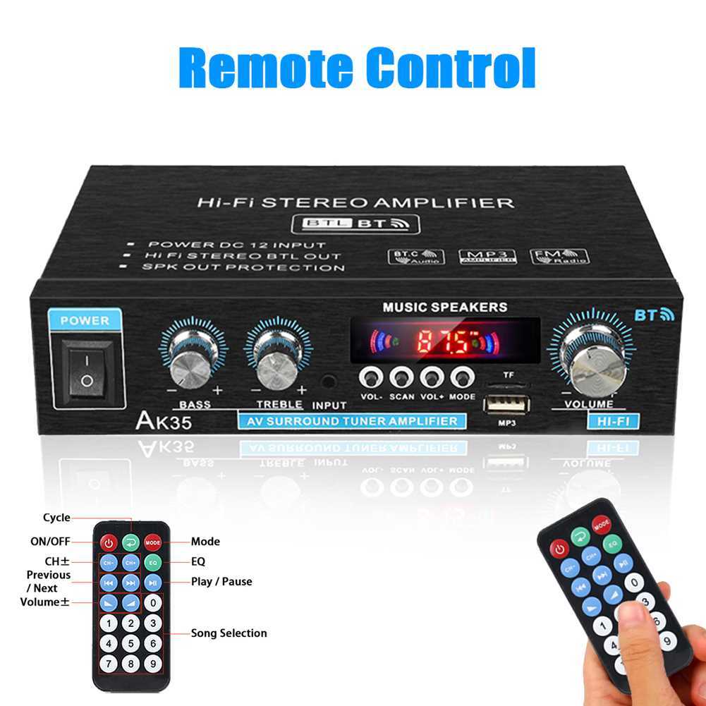 AK35 800W Home Car Amplifiers Audio Power Bluetooth 5.0 Surr