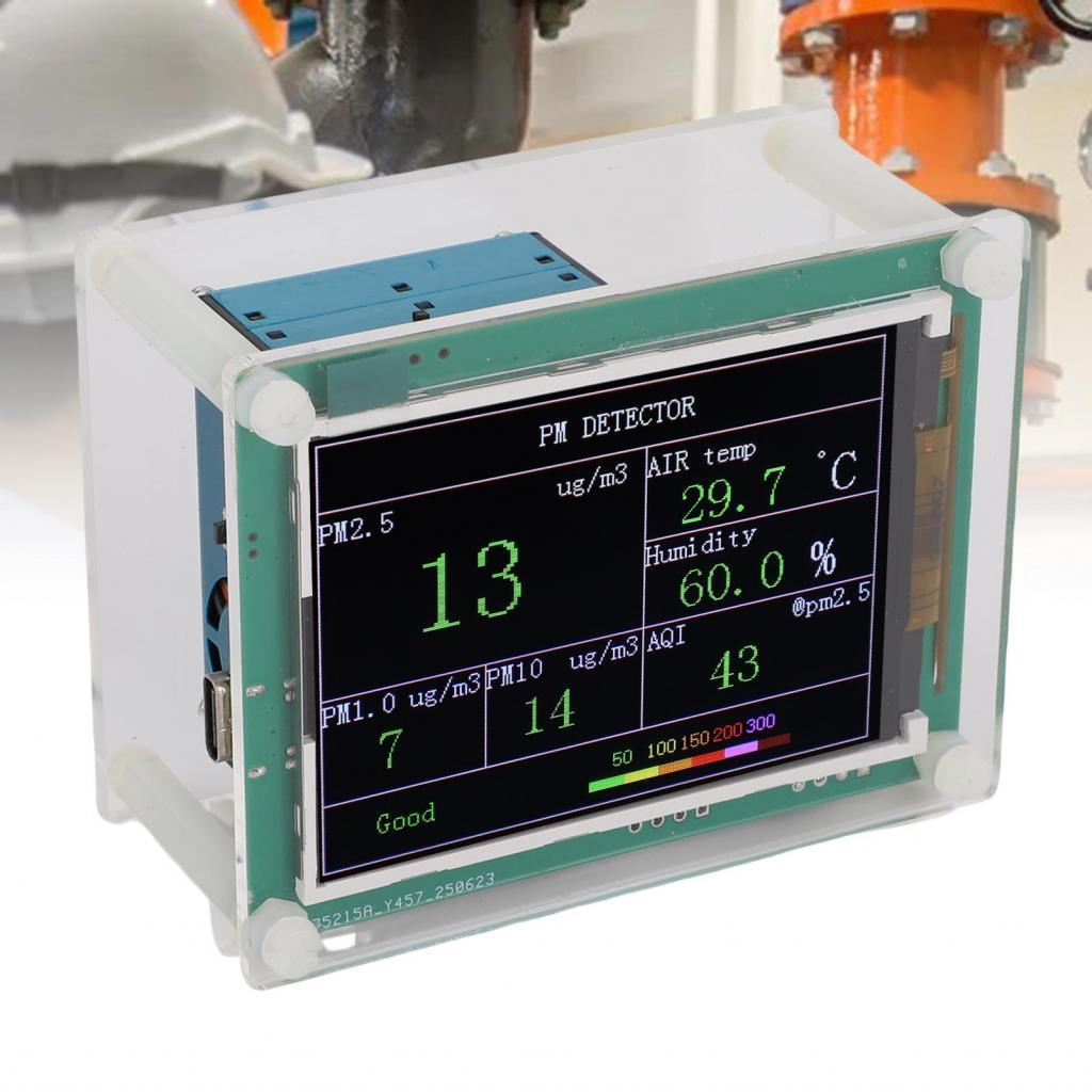 Air Quality Sensor PM1.0 PM10.0 PM2.5 อุณหภูมิความชื้นการตรวจจับสภาพแวดล้อมในร่มเครื่องทดสอบ USB Pow