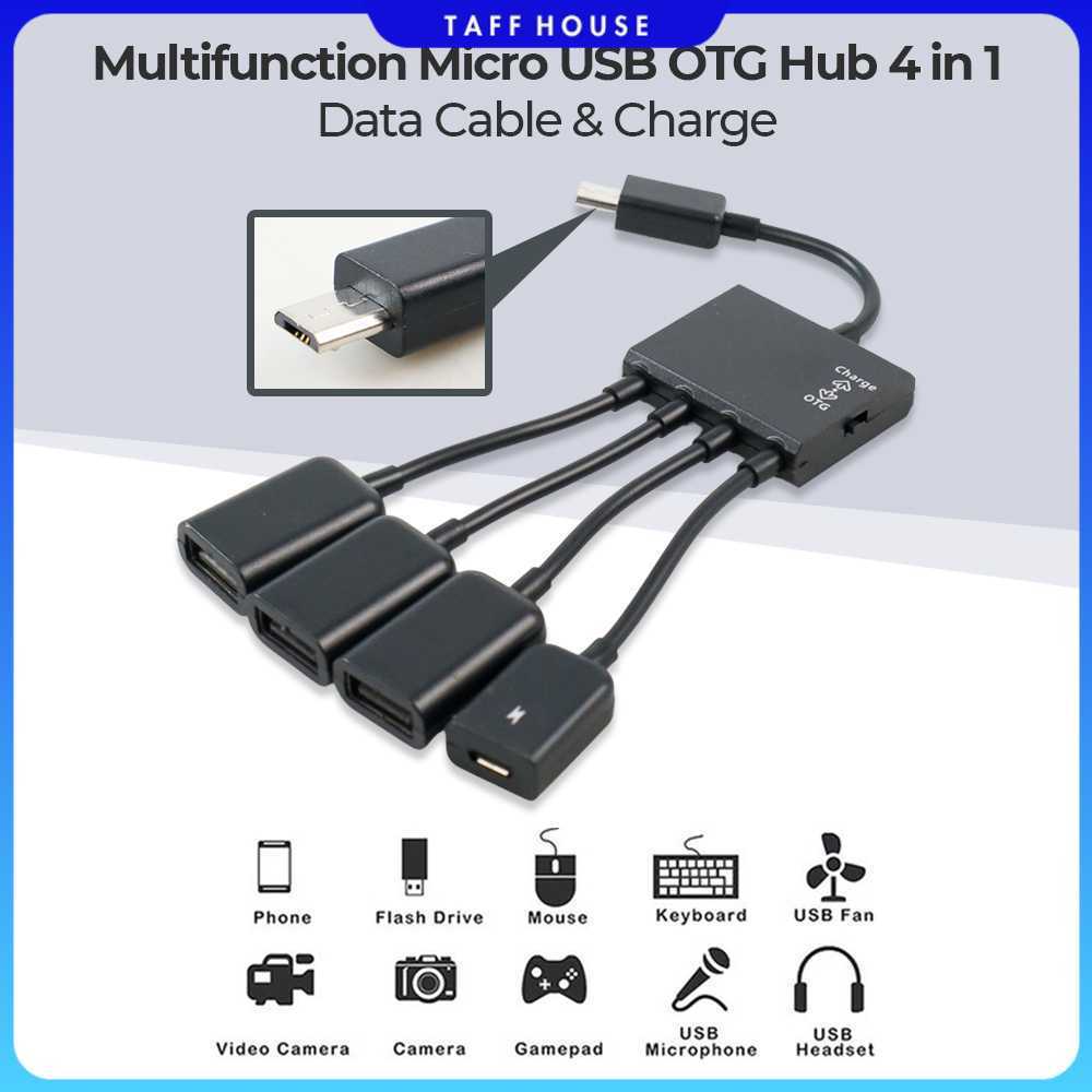มัลติฟังก์ชั่น Micro USB OTG Hub 4in1 Data Cable & Charge - M3H4