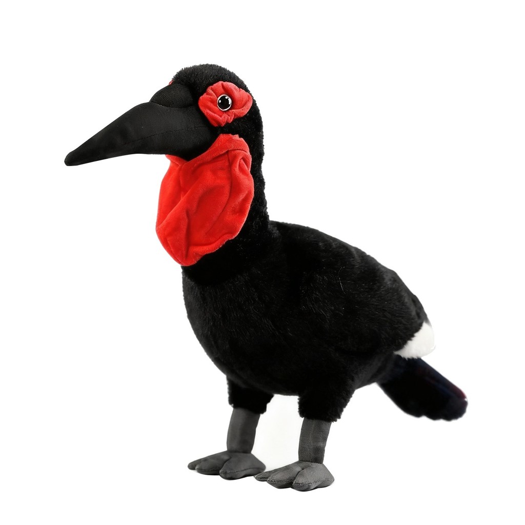สมจริง Southern Ground Hornbill ของเล่นตุ๊กตา,10.6 นิ้ว Abyssian Ground Hornbill ตุ๊กตาสัตว์ Hornbil