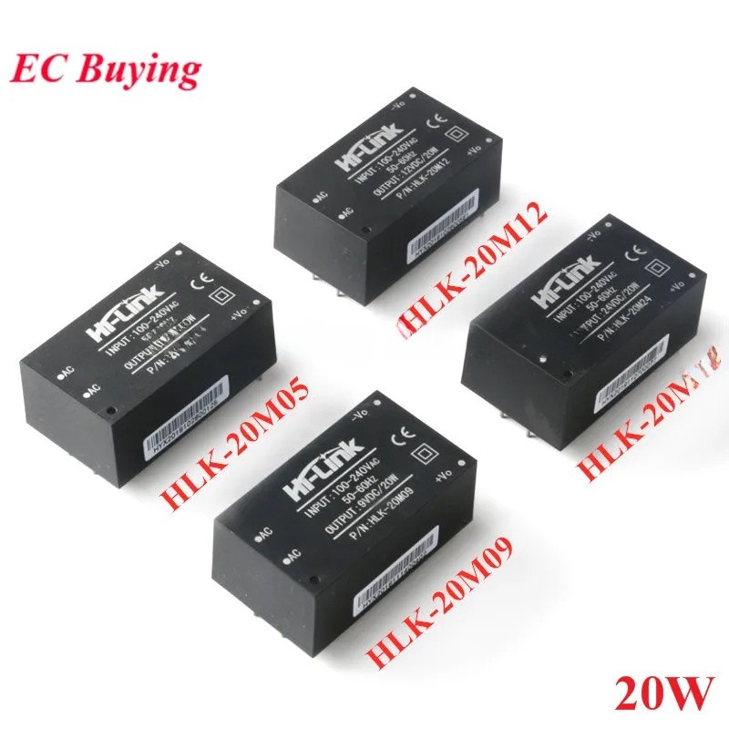 AC-DC Mini สวิทช์แยกโมดูลแหล่งจ่ายไฟ AC DC 220V ถึง 5 V/9 V/12 V/15 V/24 V 20 W HLK-20M05 HLK-20M09 
