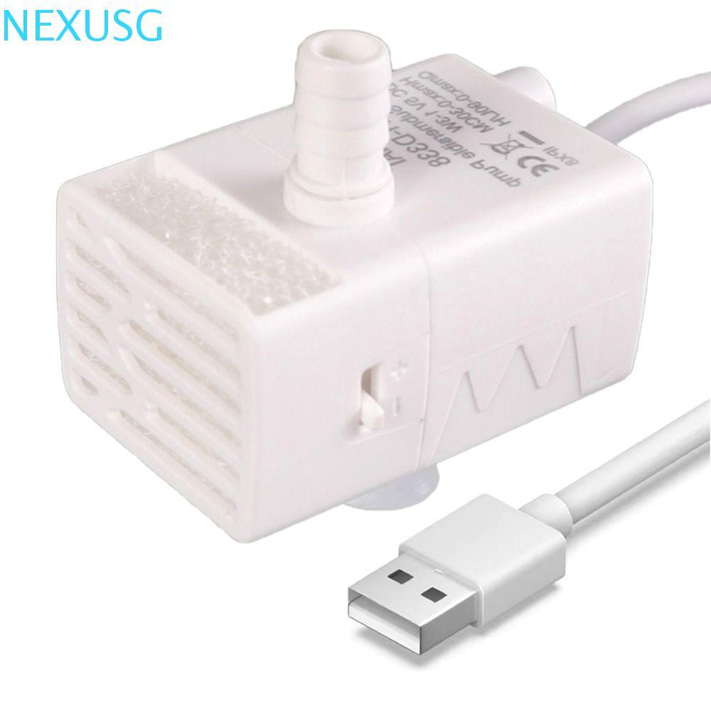 ปั๊มตู้น้ําสัตว์เลี้ยง NEXUSG ไฟ LED เงียบเป็นพิเศษ ปั๊มจุ่มขนาดเล็ก ปลอดภัย 3 ถ้วยดูดไหลขนาดใหญ่ 5V ปั๊มน้ําพุน้ําเปลี่ยนบ้าน