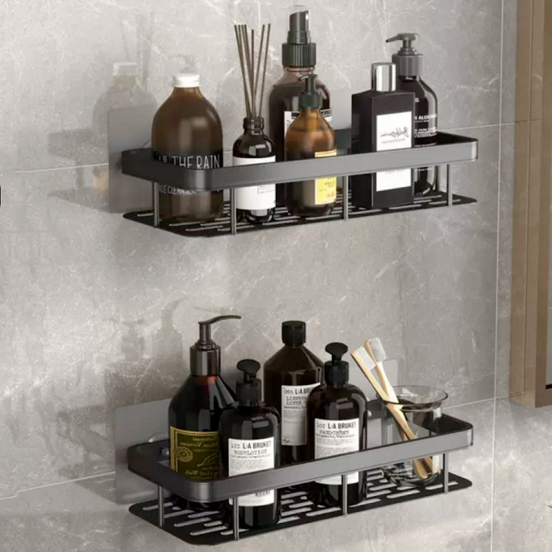 MUKUKU ที่วางสบู่ ชั้นวางของ ดีไซน์สวย การติดตั้งแบบไม่ต้องเจาะ ชั้นวางติดผนังในห้องน้ำ - รูปที่ 2