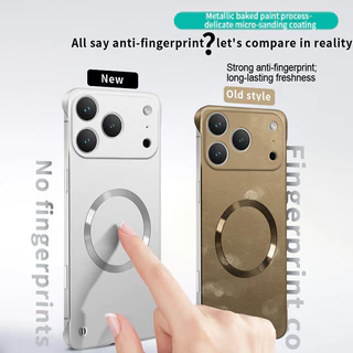 สีเมทัลลิค UltraThin สําหรับเคสแม่เหล็กสําหรับ iPhone 17 Air 16 15 14 13 12 Pro Max Plus Frameless Cooling PC Hard Cover