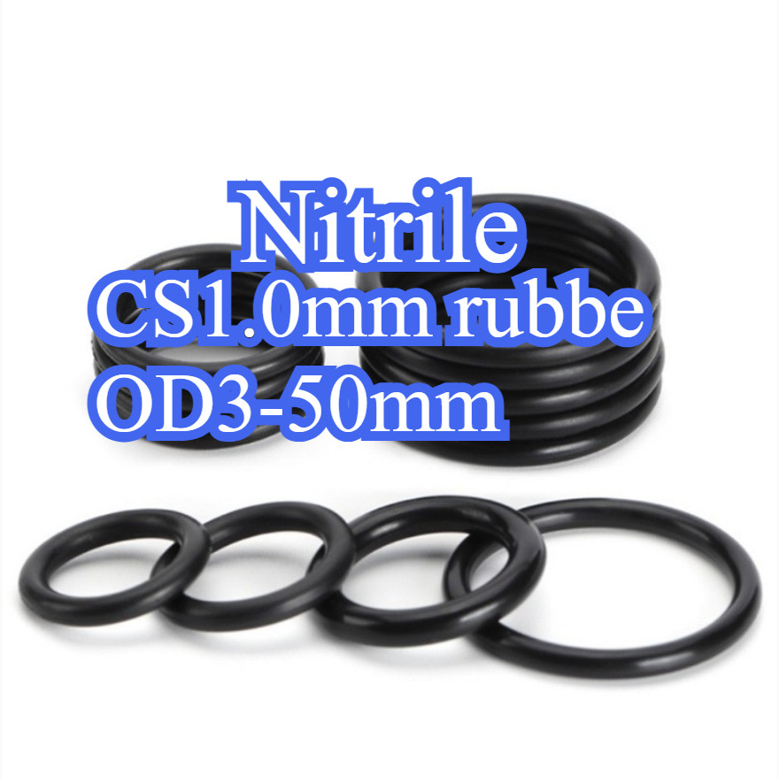 CS1.0mm แหวนยางซีล O-ring O-ring OD3-50mm แหวนซีลน้ํามันไนไตรล์ปะเก็นสีดํากันน้ําและทนอุณหภูมิสูงTHP