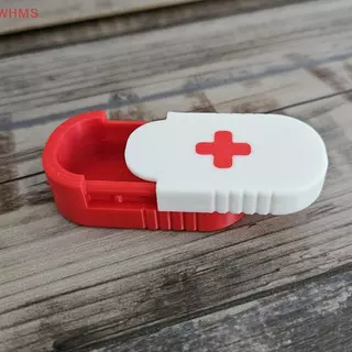 (WHMS) กล่องยาเลื่อนพวงกุญแจระบุ Multiplepartments Travel Pill Organizer แบบพกพา Pill Pod แท็บเล็ตกรณี