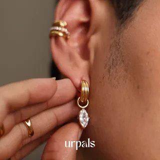 URPALS ต่างหู Stainless ชุบทอง18K ทนน้ำ ทนเหงื่อได้ดี
