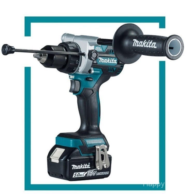 Makita สว่านแบบชาร์จไฟได้ DDF486 แบตเตอรี่ลิเธียม 18V แรงบิดสูงแบบไม่มีแปรงแรงกระแทกกําลังสูง DHP486