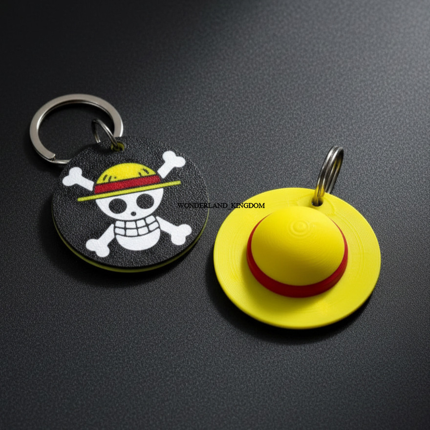 GANTUNGAN LUFFY HAT KEYCHAIN STRAW HAT MONKEY DLUFFY PREMIUM KEYCHAIN
