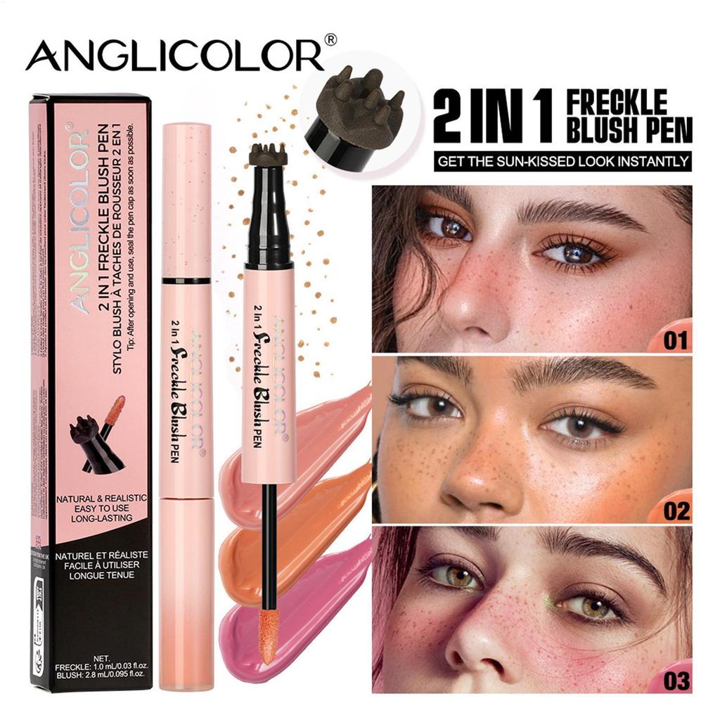 Stick Blush สําหรับแก้ม Sweat-Resistant Face Cheek Dot Pen ปากกา Double-headed Blush ปากกา acebnmy