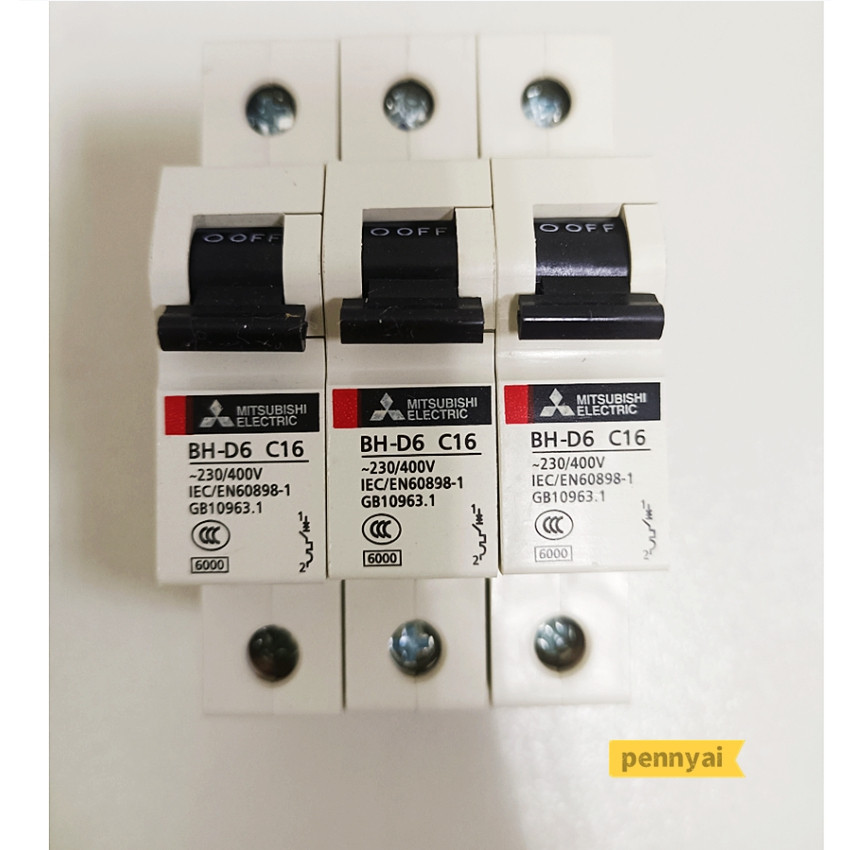Mitsubishi Small Circuit Breaker/Air Switch BH-D6 1P 2P 3P 6A-63A