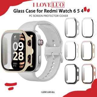 กรณีแก้วนิรภัย for Redmi Watch 6 5 4 for Smartwatch Redmi Watch 6 5 4 กรณีป้องกันหน้าจอ PC แข็งทั้งหมดรอบด้วยฝาครอบฟิล์ม