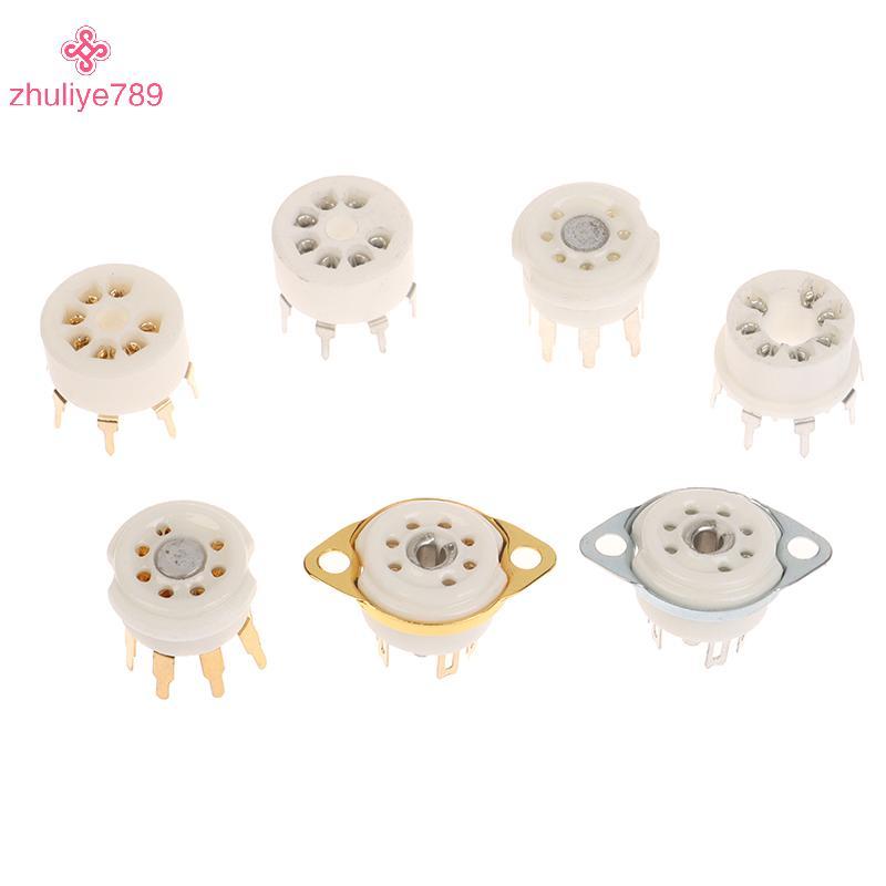 <zhuliye789> 1PCS 6AQ5 EAA91 6J1 6J2 6X4 6Z4 ซ็อกเก็ตหลอดGold-Platedซ็อกเก็ตสําหรับ 7Pin B7G Vaccumห