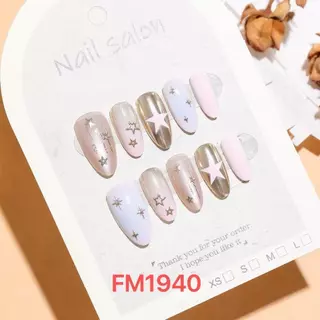 แบบใหม่ พร้อมส่งไทยFM19(2)เล็บปลอม สไตล์โมเดิรน สีลูกแก้วแคทอายใช้งานง่าย 10 ชิ้น/M/S/XSเซ็ตเล็บปลอม ฟรีกาวสิริโคนติดเล็