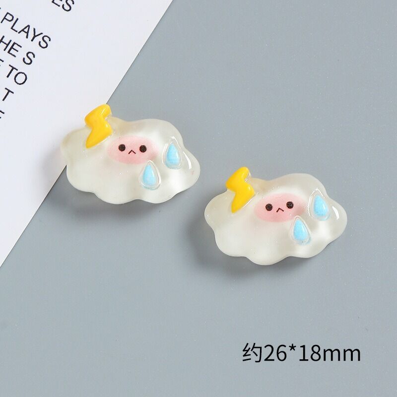 อุปกรณ์ตกแต่ง DIY: น้ำแข็งใสส่องแสง เมฆเรซิ่น พวงกุญแจแพทช์ - รูปที่ 5