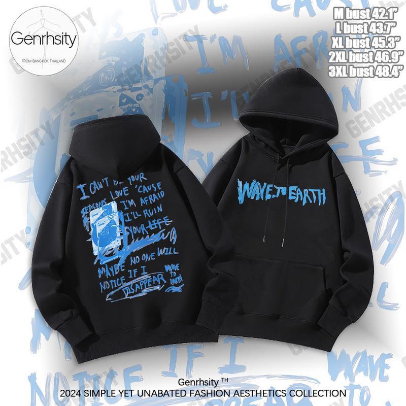 COD  เสื้อฮู้ด Wave To Earth ฮู้ดแขนยาว สไตล์สตรีท สําหรับผู้ชาย และผู้หญิง Hoodie Y2k ฮู้ด Fashion 
