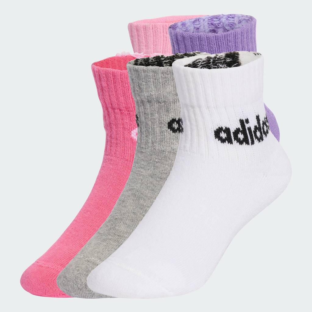 adidas ไลฟ์สไตล์ ถุงเท้าหุ้มข้อ Linear สำหรับเด็ก (5 คู่) เด็ก สีชมพู JF8541